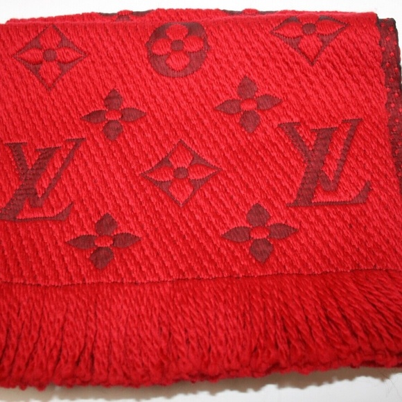 Louis Vuitton LV Monogram Logomania Red Scarf - Picture 4 of 6